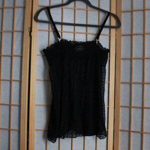 No Boundaries Heart Embroidered Mesh See-Through Sleep Cami